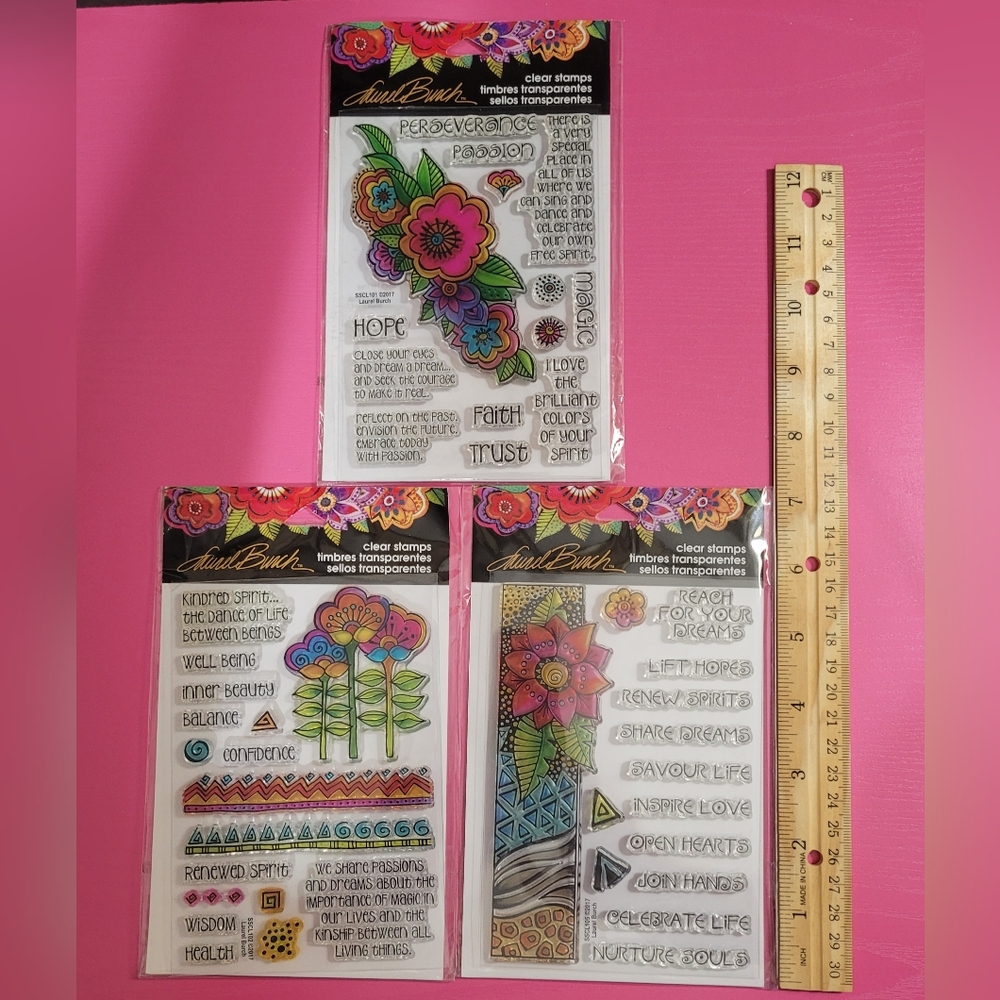 Laurel Burch Clear Stamps.  Set Of 3.  (0124)